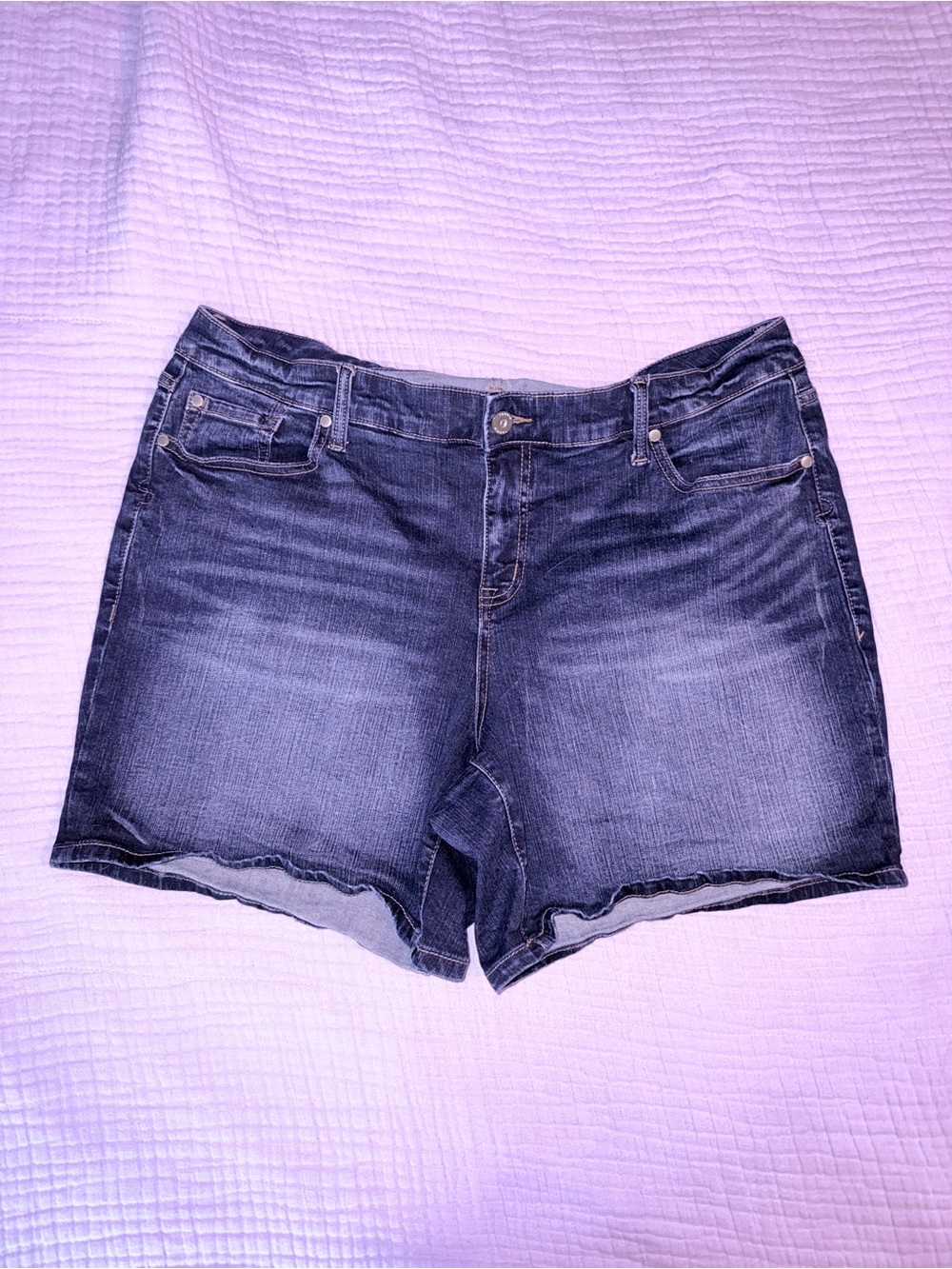 torrid Washed Dark Blue Denim Shorts